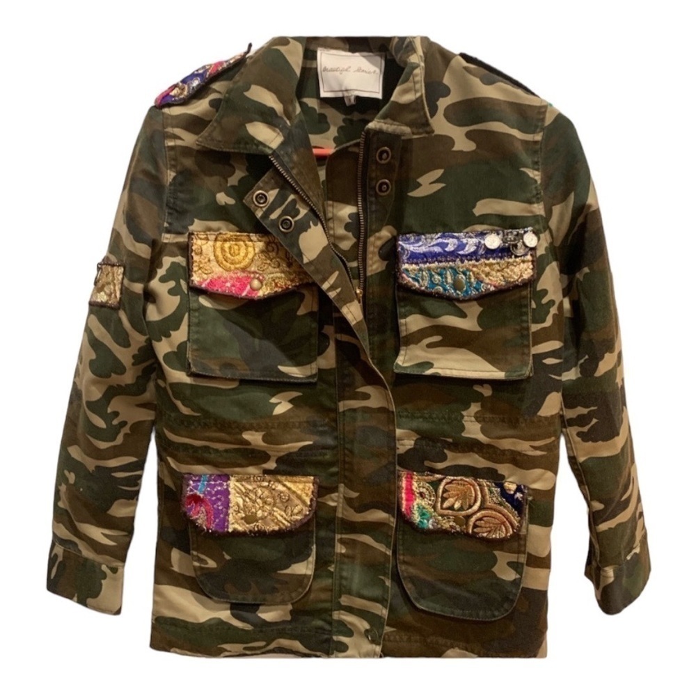 Beautiful stories camo military embellished jacket size S - Picture 12 of 12